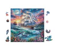 Puzzle De 100 Piezas para Adultos Velero en el océano 28x28cm Nivel Intermedio Ideal para Mejora De Habilidades Entrenamiento De Pensamiento Lógico Regalo