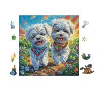 Puzzle De 100 Piezas para Adultos Westie Cachorros 28x28cm Puzzle Coleccionable para Aficionados Duradero Impresión Vibrante No DesFurgonetaecible