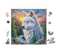 Puzzle De 100 Piezas para Adultos White Lobo Mountain 28x28cm Corte De Alta Precisión Ajuste Huecos Experiencia De Montaje Fluida Regalo Divertida