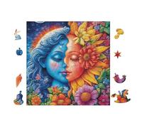 Puzzle De 100 Piezas para Adultos WoHombre with Flower and Sun Face 28x28cm Ideal para Actividades En Interiores Días De Lluvia Fines De SeHombrea Tiempo En