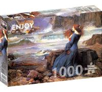 Puzzle de 1000 piezas, acabado mate, tacto suave, piezas robustas y únicas, ajuste apretado, colores vivos, servicio de piezas, Miranda in The Tempest, Waterhouse Famous Painting, by ENJOY Puzzle