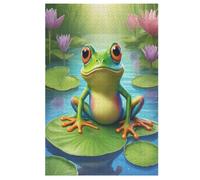 Puzzle de 1000 piezas Big Eyed Rana - Puzzles de madera para adultos y niños - Decoración interior 78 × 53 cm
