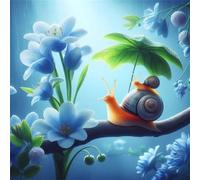 Puzzle de 1000 Piezas,Caracol de Flores Azules Puzzle para Adultos,Un Desafiante Acertijo,Juegos de Rompecabezas para Toda la Familia,Rompecabezas Adultos DIY Arte