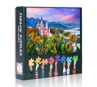 Puzzle de 1000 piezas: castillo de Neuschwanstein, paisaje otoñal (50 x 70 cm), castillo de cuento de hadas bávaro en los Alpes, famoso diseño de Alemania para el hogar