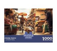 Puzzle De 1000 Piezas Chinese Rural GatoDesafíos Extra Divertidos Pasatiempo Creativo Street Market Juego Familiar Regalo para Adultos Y Niños 38x26cm/1000pcs