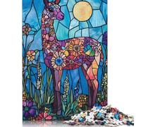 Puzzle de 1000 piezas con diseño de mosaico de flores de hoja para adultos y adolescentes, rompecabezas de papel, rompecabezas de actividades familiares, 38 x 26 cm, 1000 piezas