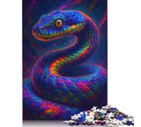 Puzzle de 1000 piezas con diseño de serpiente cósmica de colores para adultos y adolescentes, rompecabezas para adolescentes, regalos, juegos caseros, juguetes de bricolaje, 38 x 26 cm, 1000 unidades