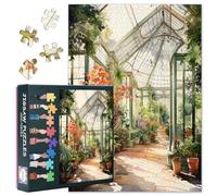 Puzzle de 1000 piezas con diseño premium, flores exuberantes y diversidad de plantas en el invernadero botánico, impresión artística para adultos y jóvenes, puzle de papel de alta calidad, 70 x 50 cm