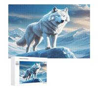 Puzzle de 1000 piezas de animales de lobo para adultos, diversión para toda la familia, puzles de madera para niños y adultos, difícil (75 x 50 cm)