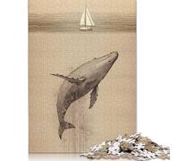 Puzzle de 1000 piezas de Jonah y la ballena, un viaje de redención, puzles cuadrados para adultos y de papel, rompecabezas de decoración del hogar, 38 x 26 cm, 1000 piezas