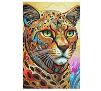 Puzzle de 1000 piezas de leopardo para adultos, puzles desafíos, puzles familiares, presión reducida, marco de madera difícil para adultos y niños, 12 + (78 x 53 cm)