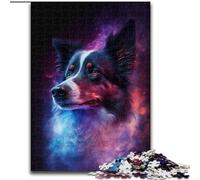 Puzzle de 1000 Piezas de Madera de Border Collie cósmico, Rompecabezas de Alta dificultad para Adolescentes, 50x75cm, un Regalo Ideal para Navidad o cumpleaños