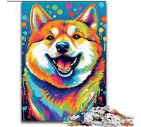 Puzzle de 1000 Piezas de Madera de Shiba de Colores, Rompecabezas de Alta dificultad para Adolescentes, 50x75cm, un Regalo Ideal para Navidad o cumpleaños