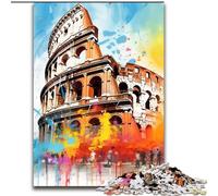Puzzle de 1000 Piezas de Madera del Coliseo Romano, Rompecabezas de Alta dificultad para Adolescentes, 50x75cm, un Regalo Ideal para Navidad o cumpleaños