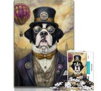 Puzzle de 1000 Piezas de Pug con Sombrero Puzzle de 1000 Piezas para Adolescentes Ideal para aliviar el estrés un Reto difícil decoración única para el hogar y Regalos 50x75cm