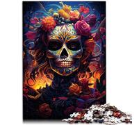 Puzzle de 1000 piezas "Día de los Muertos" para adultos, con póster a juego y hoja de preguntas para adolescentes a partir de 14 años, 26 x 38 cm