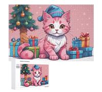 Puzzle de 1000 piezas, diseño de gato de madera, desafiante juego de habilidad para toda la familia, niños a partir de 12 años (75 x 50 cm)