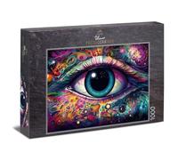 Puzzle de 1000 piezas "Espejo del alma" - Intenso retrato del ojo humano con texturas de color cósmico y profundidad simbólica - Diseño moderno - Puzzle de calidad fabricado en Alemania
