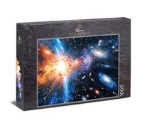 Puzzle de 1000 piezas "Genesis" - Dramática explosión de estrellas en el cosmos profundo con galaxias - Diseño del espacio monumental - Puzzle de calidad fabricado en Alemania