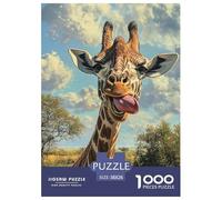 Puzzle De 1000 Piezas Giraffe Desafíos Extra Divertidos Pasatiempo Creativo African Animals Juego Familiar Regalo para Adultos Y Niños 38x26cm/1000pcs