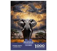 Puzzle De 1000 Piezas Hyper-realistic Elephant Desafíos Extra Divertidos Pasatiempo Creativo African Animals Regalo Creativo Para La Relajación Juguete Colorido Para Niños De 8 A 12 Años 38x26cm/1000p