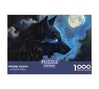 Puzzle De 1000 Piezas LoboDesafíos Extra Divertidos Pasatiempo Creativo The LoboUnder The Cielo nocturnoRegalo Creativo para La Relajación para Adultos Y Niños 38x26cm/1000pcs