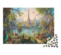 Puzzle De 1000 Piezas Mundo de Cuento de Hadas en París para Adultos, Un Mundo de Cuento de Hadas Inspirado en París y la Naturaleza Idea De Regalo para Entrenamiento Mental En Casa, 38x26cm/1000pcs