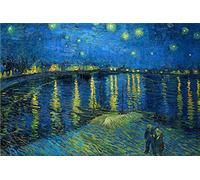 Puzzle de 1000 Piezas, Noche Estrellada Sobre el Ródano de Vincent Van Gogh, 70 x 50 cm, Rompecabezas Clásicos para Adultos, Van Gogh