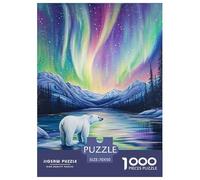 Puzzle De 1000 Piezas Northern Lights Desafíos Extra Divertidos Pasatiempo Creativo Polar Bear Regalo, Diversión para Adultos Y Niños Mayores 70x50cm/1000pcs