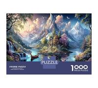 Puzzle de 1000 Piezas Paisaje Extraordinario Brumoso para Adultos, Juego de Puzzle con Picos de Cristal, Regalo Educativo desafiante para niños y niñas, 52x38cm