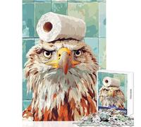 Puzzle de 1000 Piezas para Adolescentes águila con Sombrero de Papel higiénico decoración del hogar Juguetes Regalos de cumpleaños Juegos educativos Mejora del Amor en Pareja tamaño 38x26cm