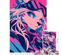 Puzzle de 1000 Piezas para Adolescentes Anime Chica Lobo con Gafas Decoración del Hogar Juguetes Regalos de Cumpleaños Juegos Educativos Mejorar el Amor en Pareja Tamaño 38x52cm