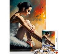 Puzzle de 1000 Piezas para Adolescentes Bailarina de Ballet con tutú Triste con Salpicaduras de Pintura decoración del hogar Juguetes Regalos de cumpleaños Juegos educativos Mejora del Amor en Pareja