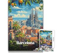 Puzzle de 1000 Piezas para Adolescentes,Barcelona,España,Paisaje Urbano,Rompecabezas,Juegos Familiares,Corte de precisión,Ideas de Regalo,tamaño 38x52cm