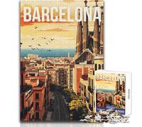 Puzzle de 1000 Piezas para Adolescentes,Barcelona,España,Rompecabezas de Viaje,Juegos Familiares,Corte de precisión,Ideas de Regalo,tamaño 38x52cm