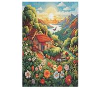 Puzzle de 1000 piezas para adolescentes, Chalet de Village de montagne, puzles para adultos, puzles de madera, juego de descompresión, puzzles de juguete (78 x 53 cm)