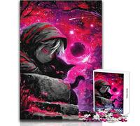 Puzzle de 1000 Piezas para Adolescentes, diseño de Anime de niño con Gato en un Paisaje de fantasía, Rompecabezas Familiar, Juguete Educativo de Carreras de Velocidad Manual, tamaño 50x75cm