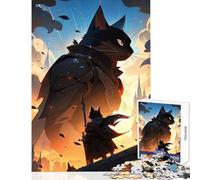 Puzzle de 1000 piezas para adolescentes diseño de caballeros felinos guerreros de fantasía felina juguetes de decoración para el hogar regalos de cumpleaños juegos educativos mejora del amor en pareja