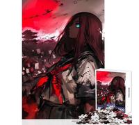 Puzzle de 1000 Piezas para Adolescentes diseño de Chica Anime con Luna de Sangre Ideal para Decorar el hogar Regalos de cumpleaños Juegos educativos Mejora del Amor en Pareja tamaño 50x75cm