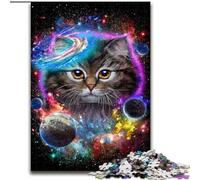 Puzzle de 1000 Piezas para Adolescentes, diseño de Gato en la Galaxia, Espacio y Cosmos Juguetes educativos, Juegos antiestrés, decoración única para el hogar y Regalos tamaño 50x75cm