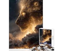 Puzzle de 1000 Piezas para Adolescentes diseño de león Celestial sobre Paisaje Urbano decoración del hogar Juguetes Regalos de cumpleaños Juegos educativos Mejora del Amor en Pareja tamaño 38x52cm