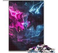 Puzzle de 1000 Piezas para Adolescentes Dos Lobos, para Mayores de 14 años Un Juego desafiante para Regalar a Toda la Familia y Amigos tamaño 50x75cm