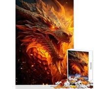 Puzzle de 1000 Piezas para Adolescentes dragón de Fuego Brillante Juguetes antiestrés Regalos de Amigo Invisible Juegos educativos Mejora el Amor en Pareja tamaño 38x26cm