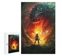 Puzzle de 1000 piezas para adolescentes Dragón Fiery Encounter Puzzles para adultos, juego mental, entrenamiento de memoria, interacción entre padres e hijos, 1000 unidades