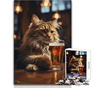 Puzzle de 1000 Piezas para Adolescentes El Gato Cervecero Original II Relajante Suave Ocio Juguete de Manualidades de Corte Fino y Suave Tamaño 38x52cm