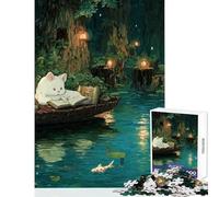 Puzzle de 1000 Piezas para Adolescentes: Gato Leyendo en un Bosque mágico decoración del hogar Juguetes Regalos y Juegos imposibles difícil y desafiante (tamaño 38x52cm)