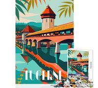 Puzzle de 1000 Piezas para Adolescentes Lucerna Reflexiones decoración del hogar Juguetes Obras de Arte Regalo Juegos de relajación con Piezas de Formas aleatorias Totalmente entrelazadas 38x52cm