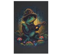 Puzzle de 1000 piezas para adolescentes, rana, juego de guitarra, rompecabezas para adultos, rompecabezas de madera, juego de descompresión, puzzles de juguete 78 x 53 cm