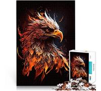 Puzzle de 1000 Piezas para Adultos Águila Pájaro Animal Fuego para el Juguete de desafío de Juego Educativo Ideas de Regalos 75x50cm