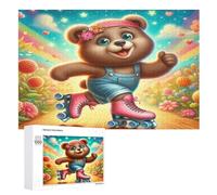 Puzzle de 1000 piezas para adultos, animales de oso rompecabezas para niños, de madera regalos, juego familiar divertido (75 × 50 cm)